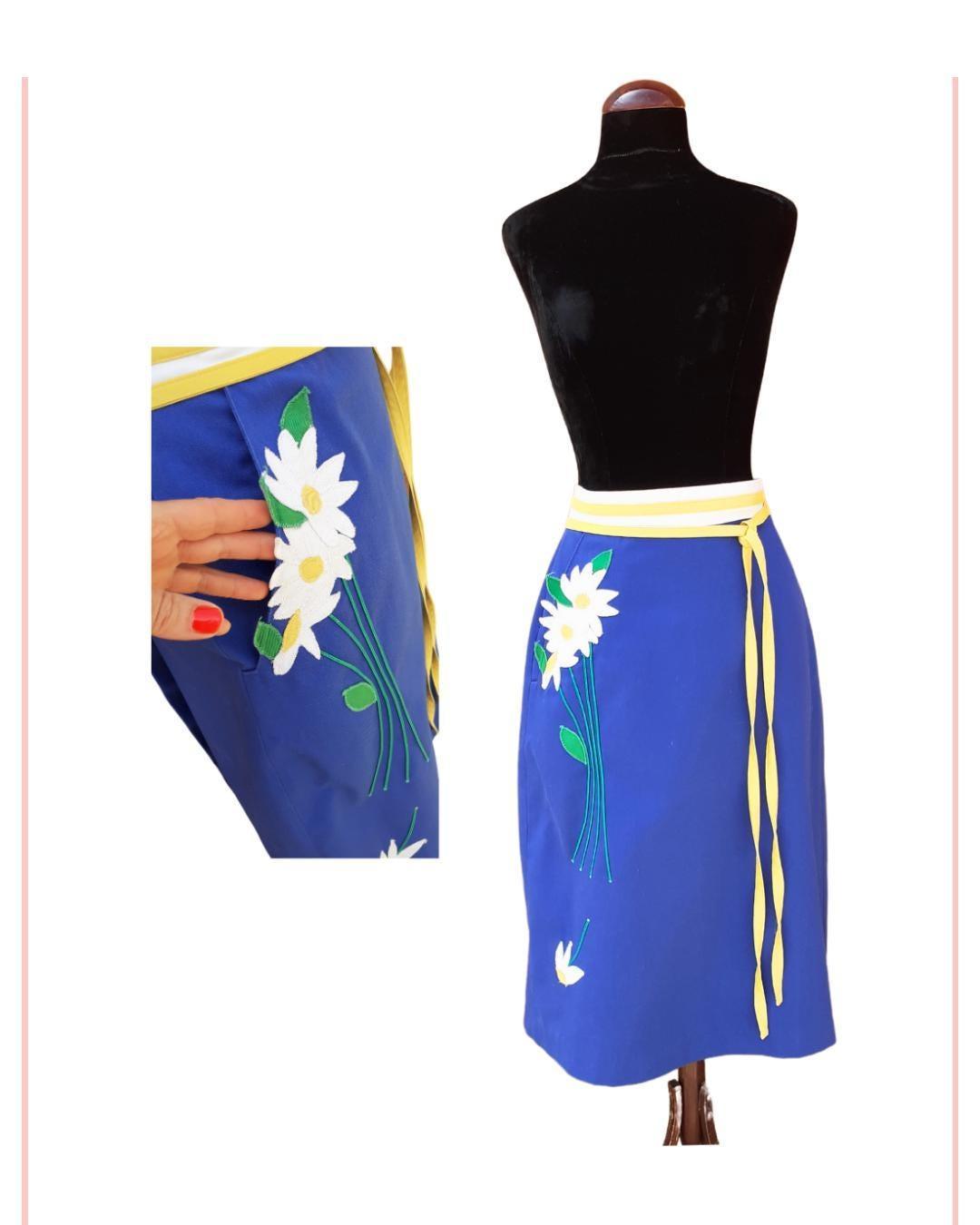 Azul y amarillo de Crabtree Virginia - Boutique Insomnia Vintage