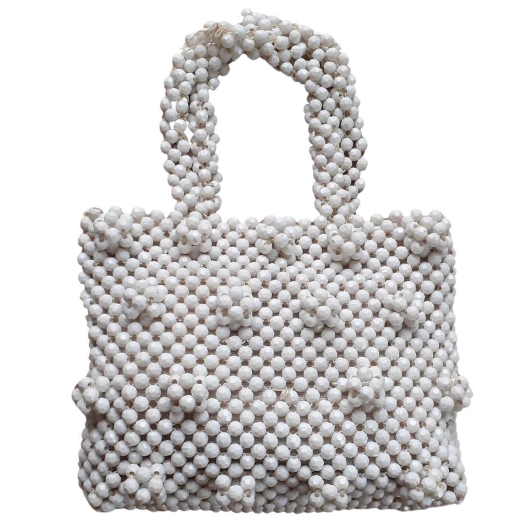 Blanco bolso cuentas - Boutique Insomnia Vintage