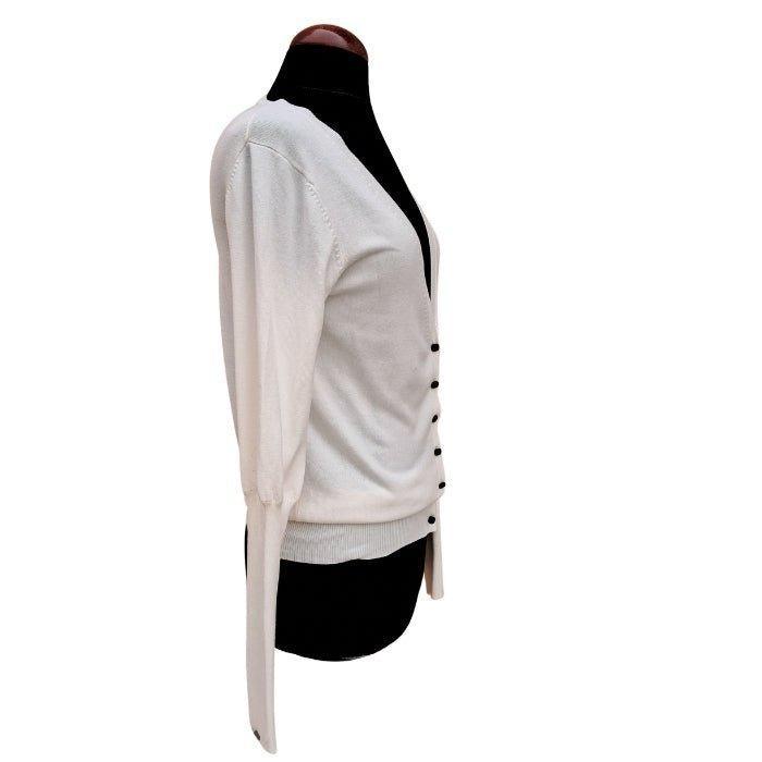 Cárdigan de punto fino blanco - Boutique Insomnia Vintage