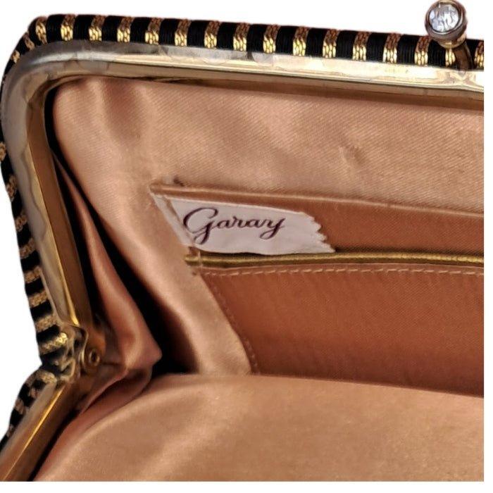 Negro y dorado clutch Garay - Boutique Insomnia Vintage