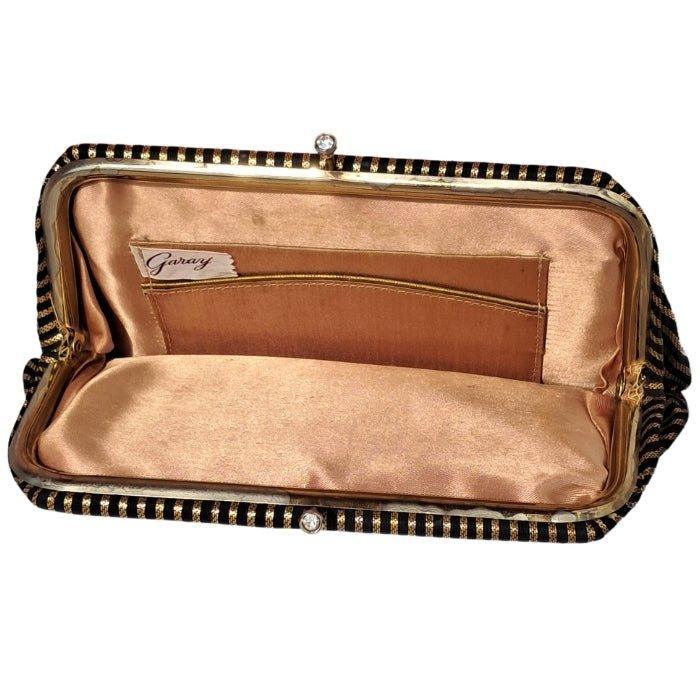 Negro y dorado clutch Garay - Boutique Insomnia Vintage