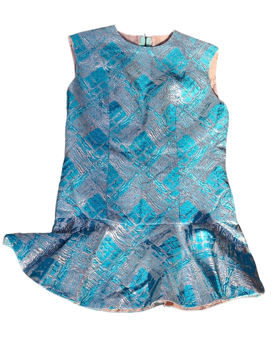 Aguamarina lurex mini vestido - Boutique Insomnia Vintage