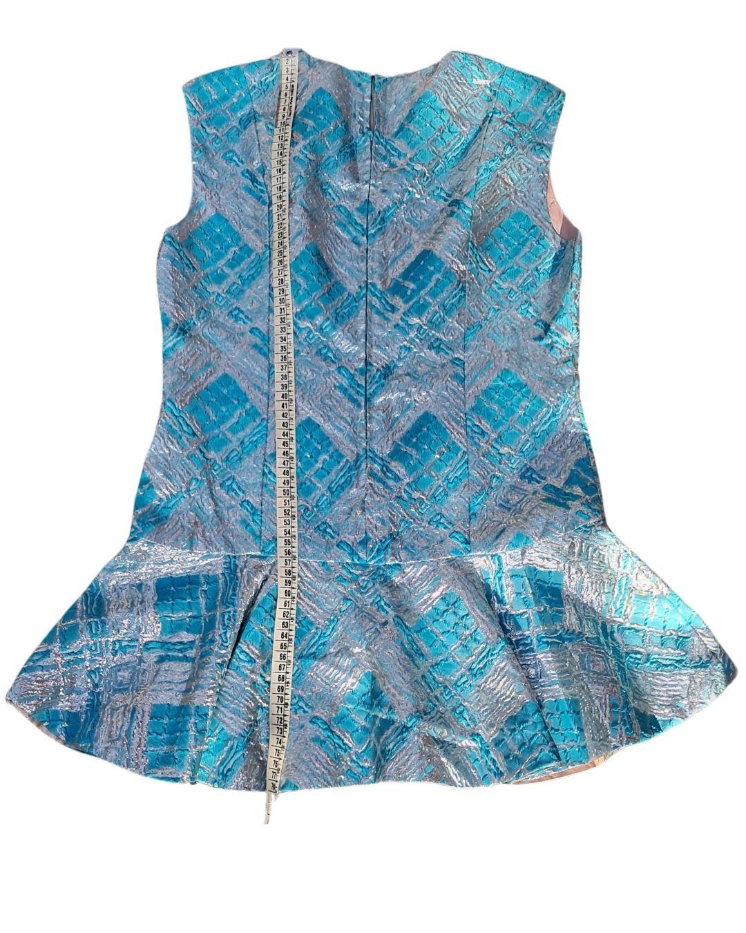 Aguamarina lurex mini vestido - Boutique Insomnia Vintage