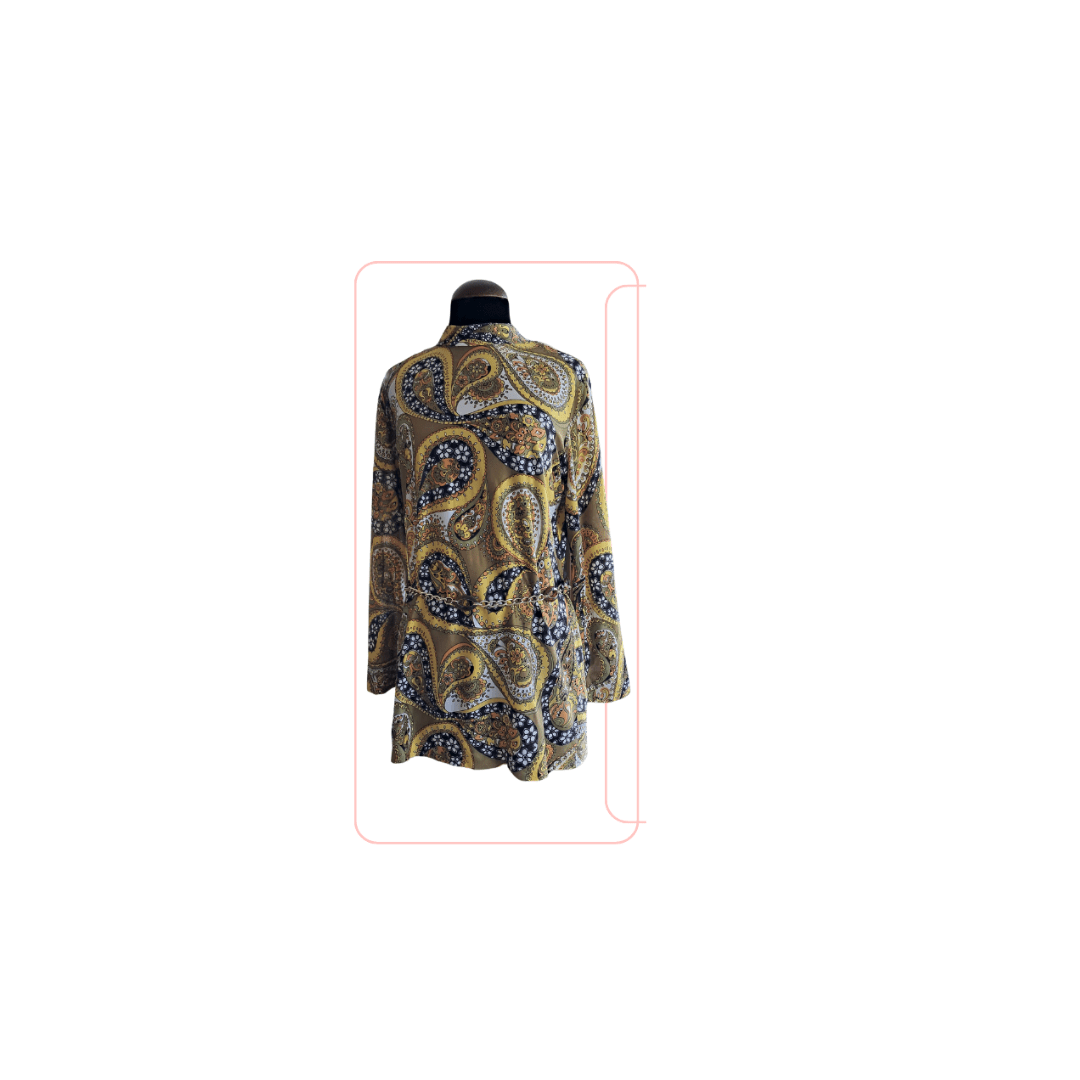 Amarillo estampado paisley vestido - Boutique Insomnia Vintage