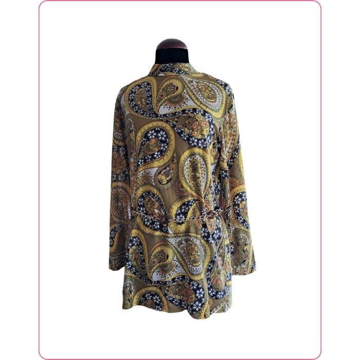 Amarillo estampado paisley vestido - Boutique Insomnia Vintage