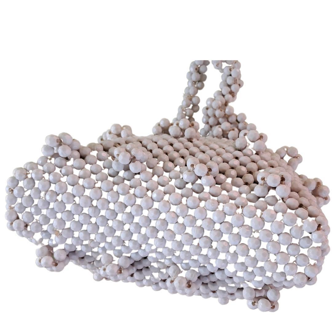 Blanco bolso cuentas - Boutique Insomnia Vintage