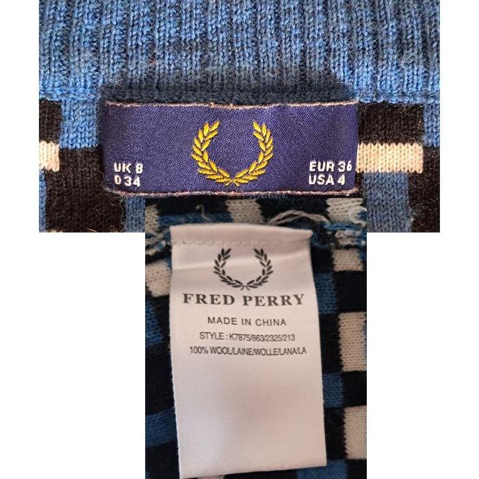 Chaleco azul damero Fred Perry - Boutique Insomnia Vintage