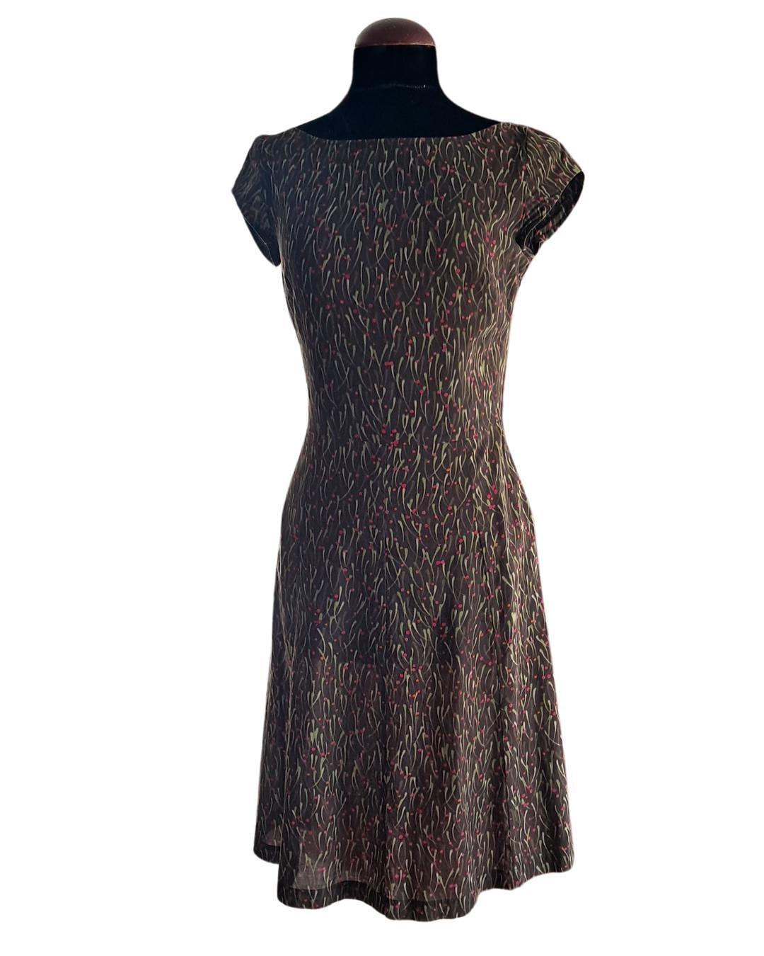 Marron estampado vestido Jocomomola - Boutique Insomnia Vintage