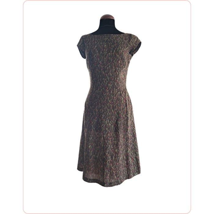 Marron estampado vestido Jocomomola - Boutique Insomnia Vintage