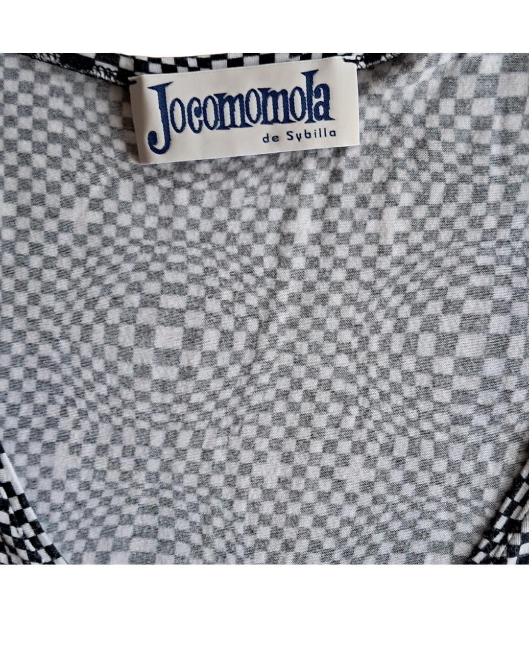 Negro y blanco op art vestido Jocomomola - Boutique Insomnia Vintage