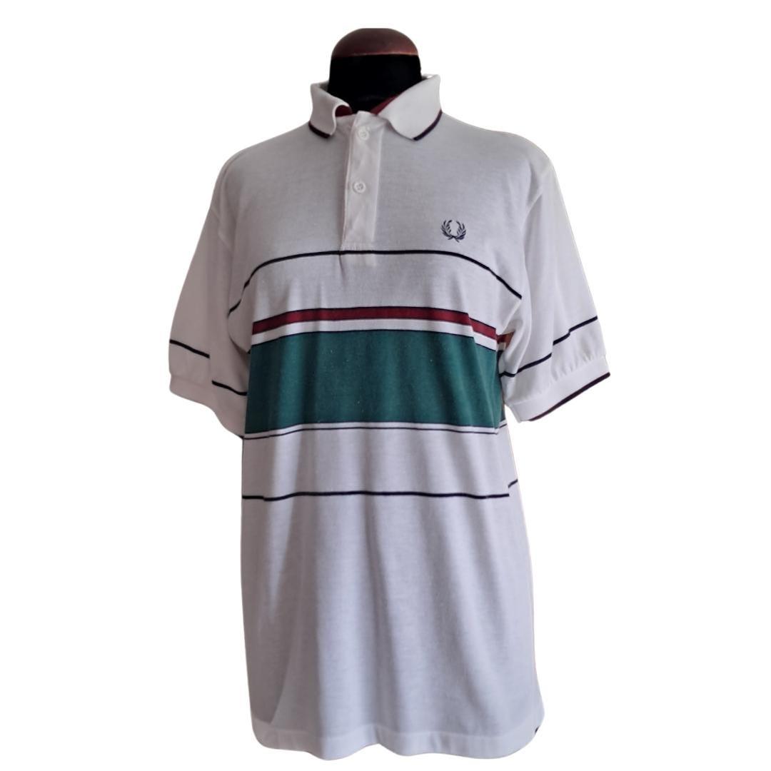 Polo blanco rayas Fred Perry - Boutique Insomnia Vintage