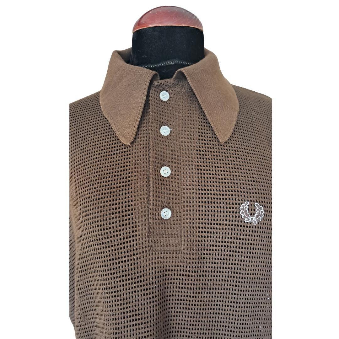 Polo marrón malla Fred Perry - Boutique Insomnia Vintage