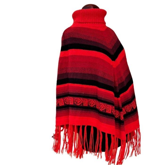 Poncho boho rojo - Boutique Insomnia Vintage