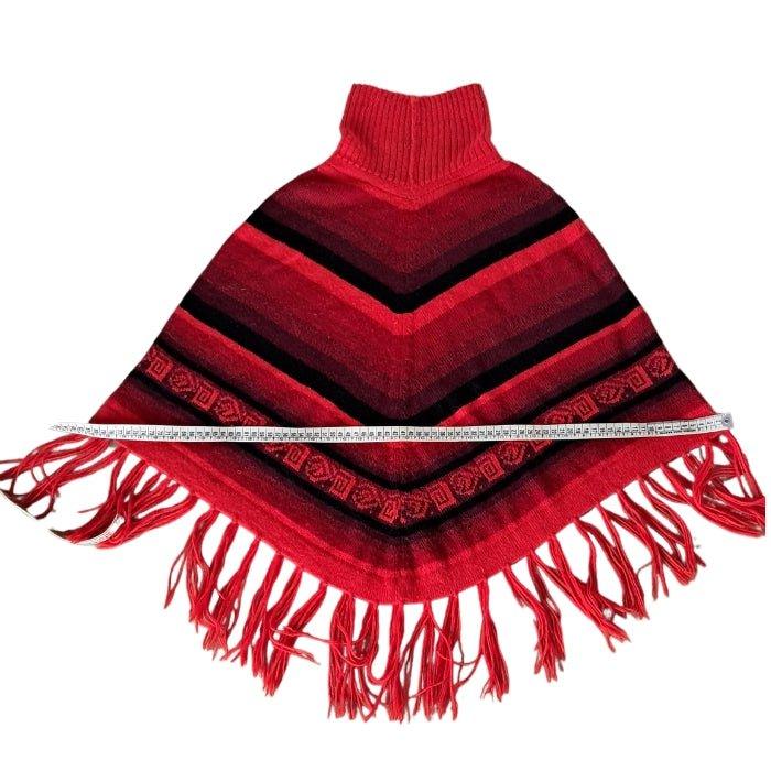 Poncho boho rojo - Boutique Insomnia Vintage