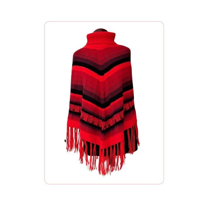 Poncho boho rojo - Boutique Insomnia Vintage