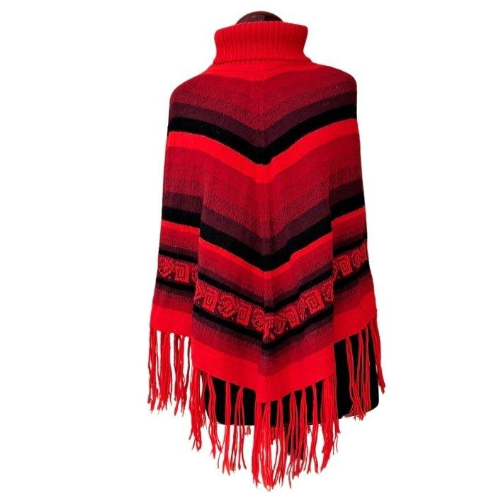 Poncho boho rojo - Boutique Insomnia Vintage