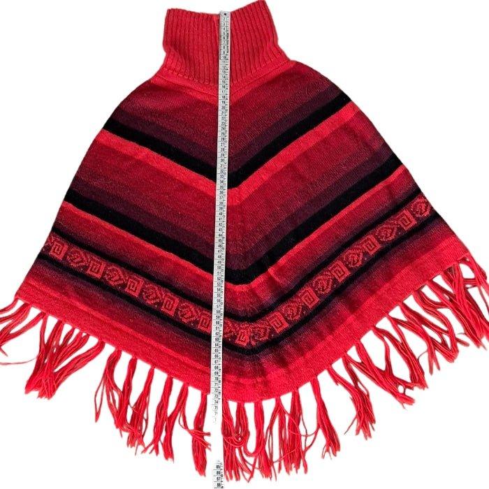 Poncho boho rojo - Boutique Insomnia Vintage