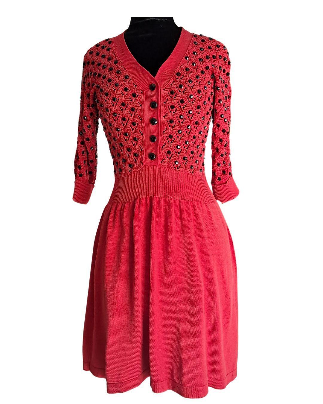 Rojo con azabache vestido - Boutique Insomnia Vintage