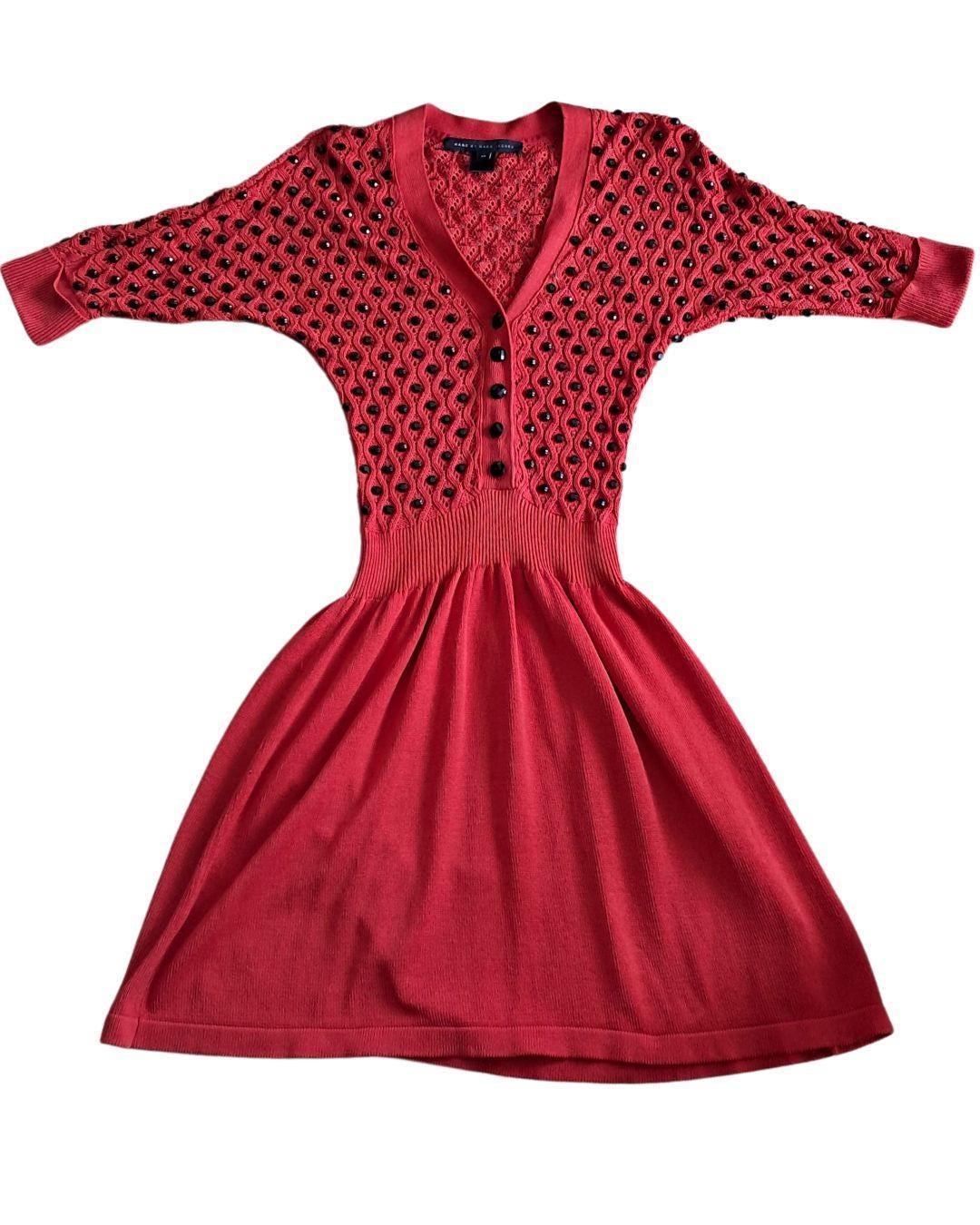 Rojo con azabache vestido - Boutique Insomnia Vintage