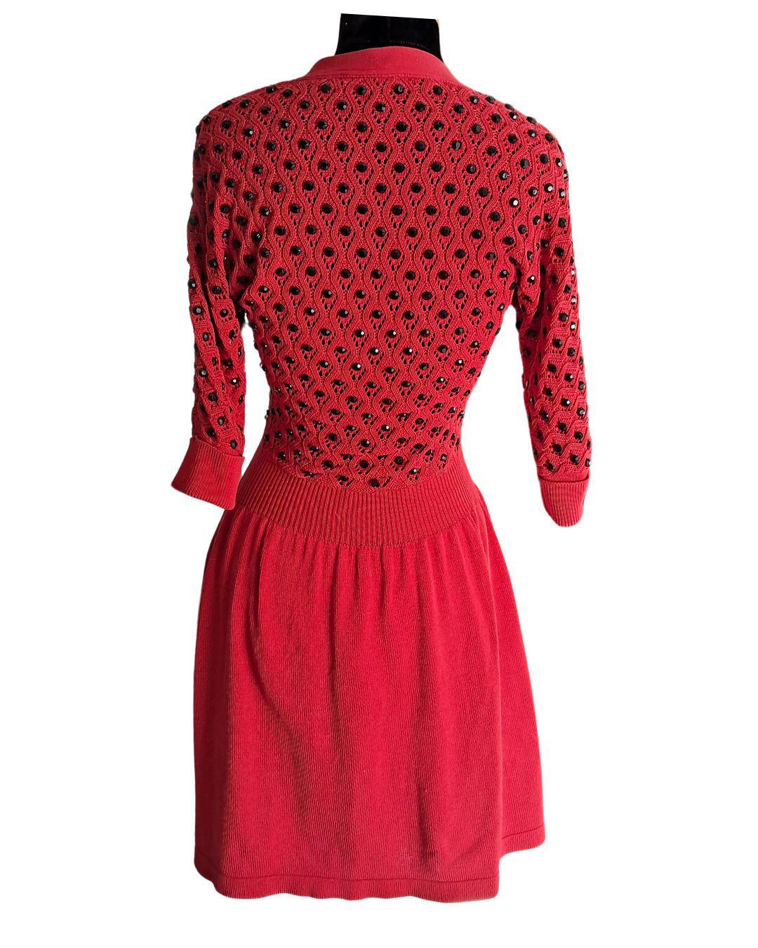 Rojo con azabache vestido - Boutique Insomnia Vintage