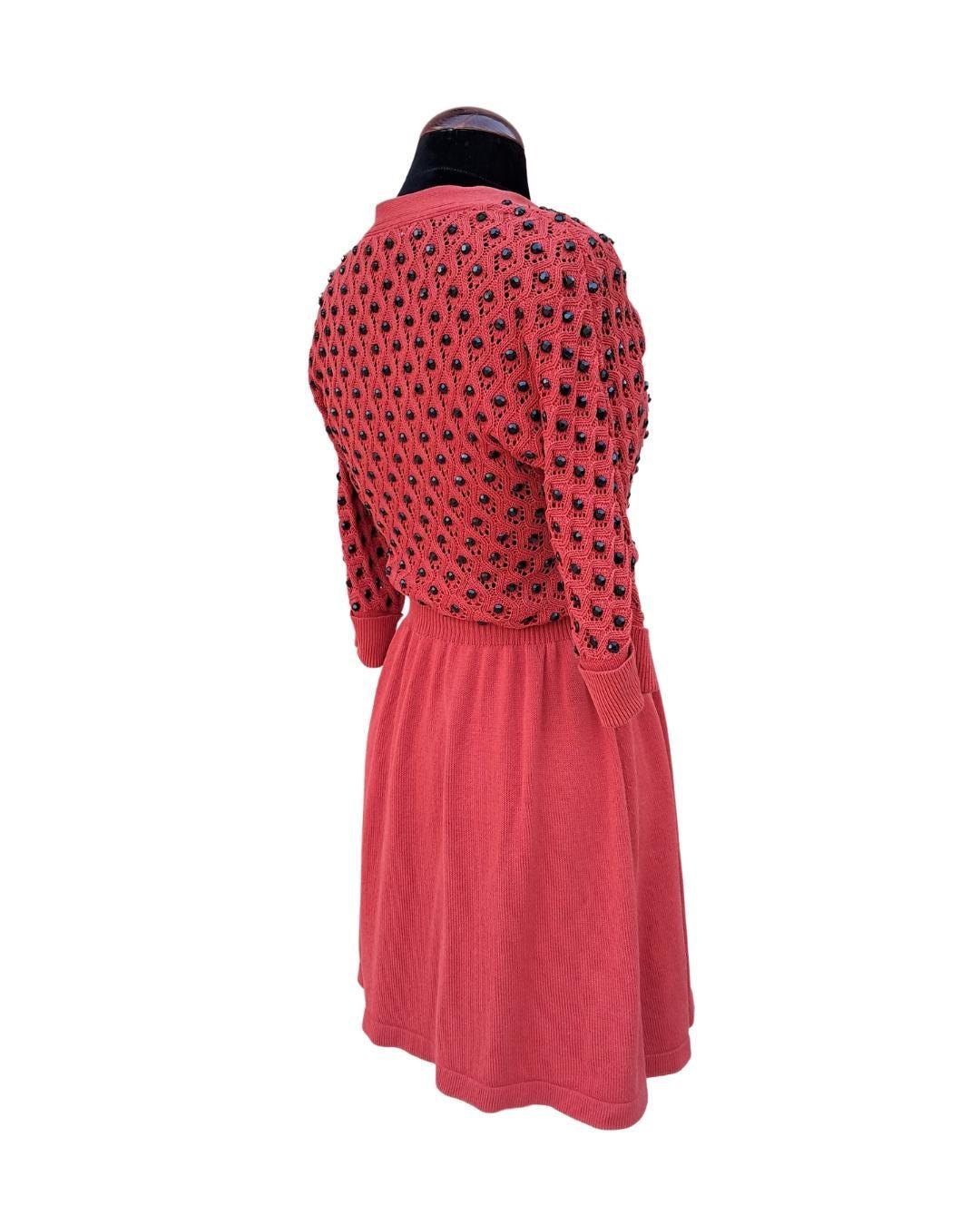 Rojo con azabache vestido - Boutique Insomnia Vintage