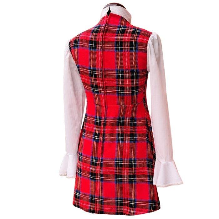 Rojo tartan vestido - Boutique Insomnia Vintage