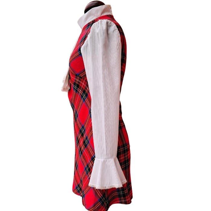 Rojo tartan vestido - Boutique Insomnia Vintage