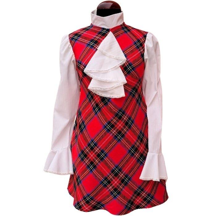 Rojo tartan vestido - Boutique Insomnia Vintage