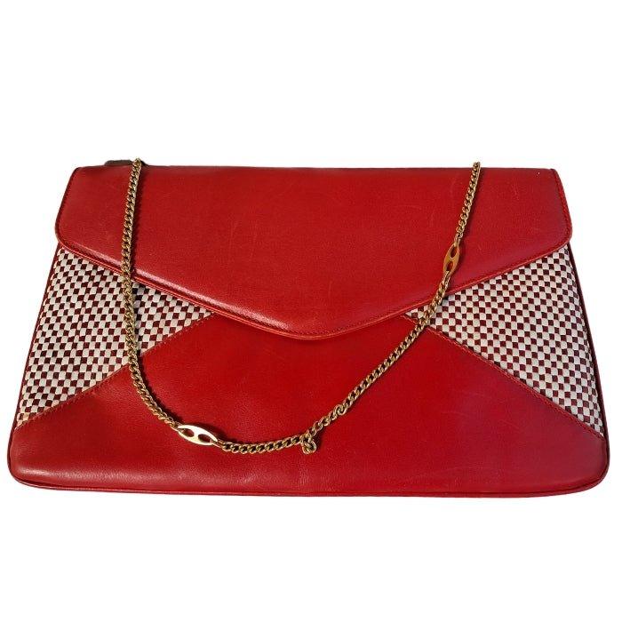 Rojo y blanco clutch - Boutique Insomnia Vintage