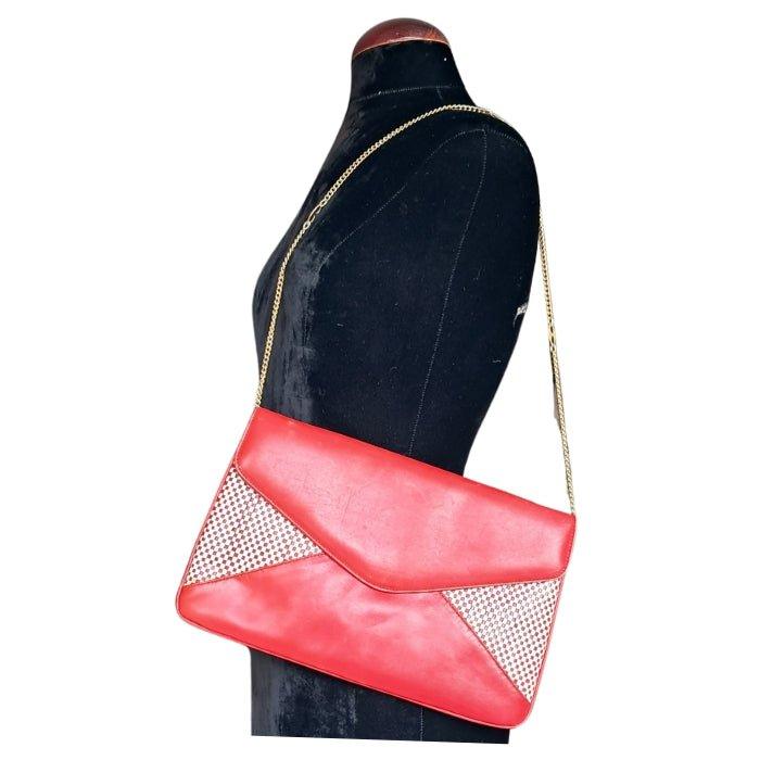 Rojo y blanco clutch - Boutique Insomnia Vintage