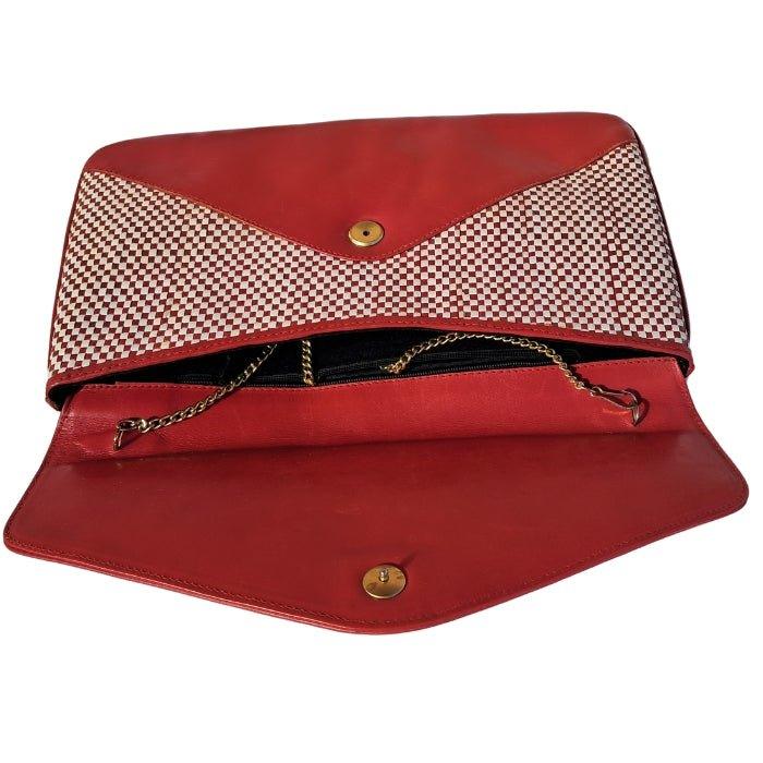 Rojo y blanco clutch - Boutique Insomnia Vintage