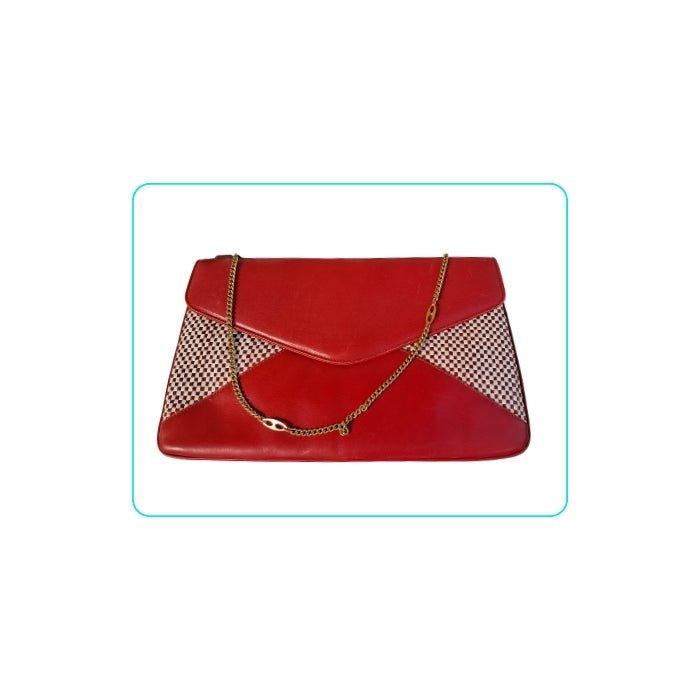 Rojo y blanco clutch - Boutique Insomnia Vintage