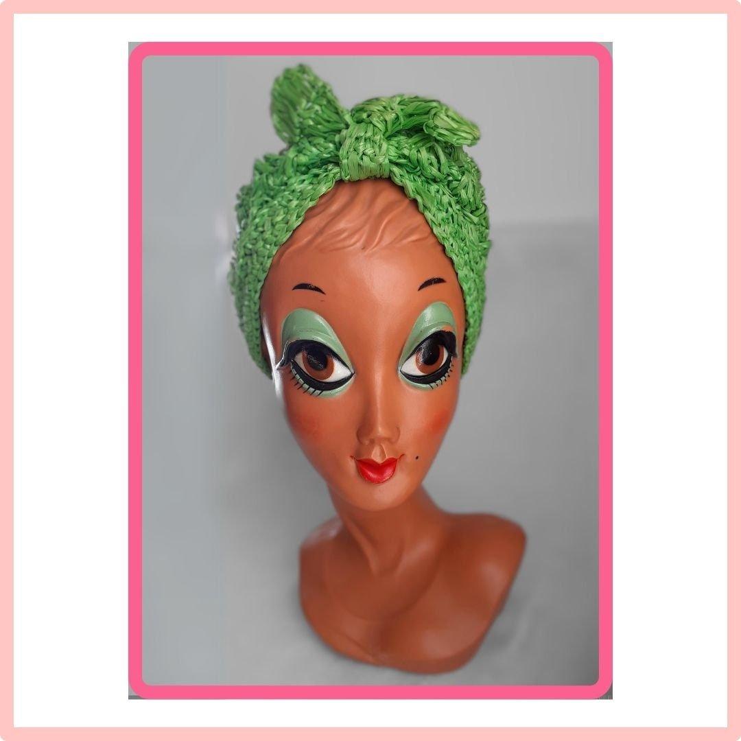 Verde turbante rafia - Boutique Insomnia Vintage